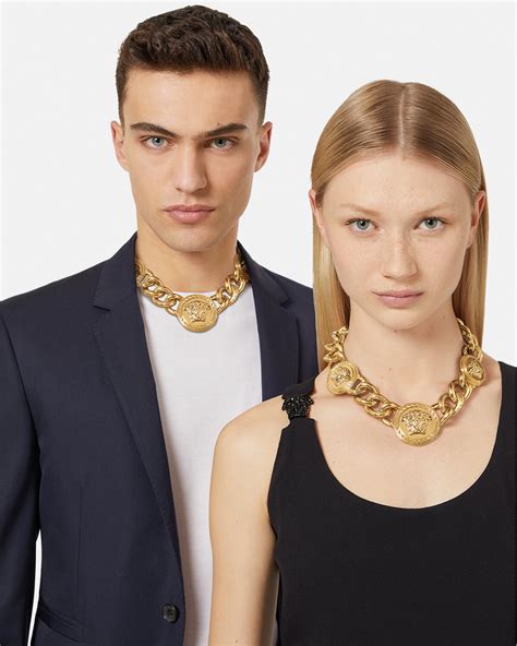 versace kette gold und silber round medusa|Versace Medusa Gold Necklace .